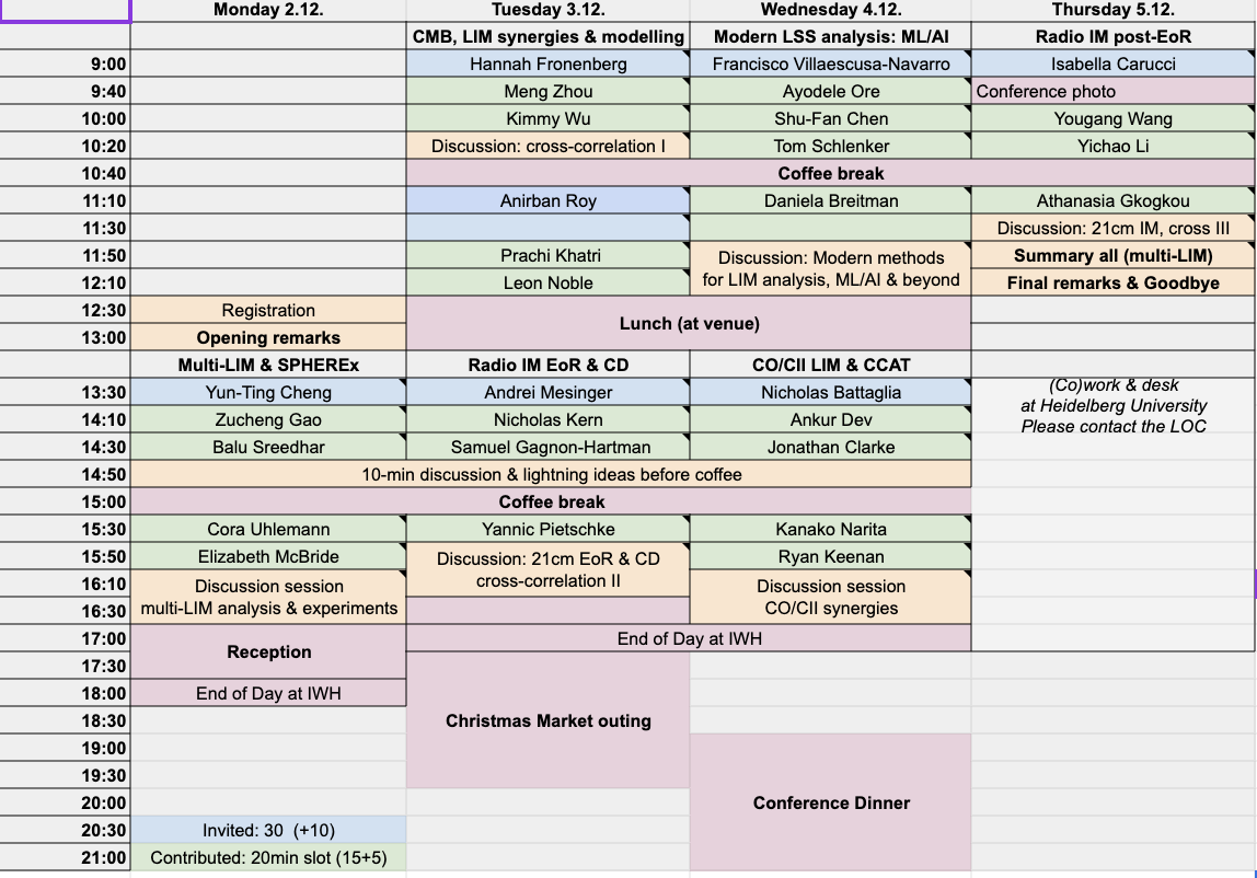 Preliminary program: